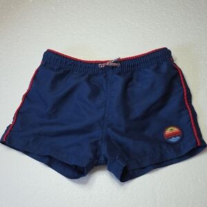 Zara Kids Navy Blue Swim Shorts with Red Trim